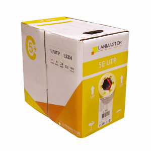 Кабель LANMASTER патч-кордовый UTP, 4x2, кат 5E, 350Mhz, LSZH, 305 м 